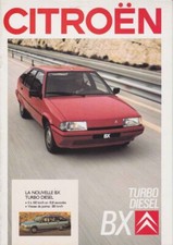 Catalogue brochure Citroën BX Turbo Diesel 03/1988 Belgique en français