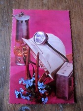  CARTE POSTALE THÈME" LA MINE" LAMPE DE MINEUR" CASQUE DE MINEUR "   