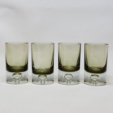 4 Verres A Whisky Vintage En Verre Fumé Design Bulle D'air TAPIO WIRKKALA ? 