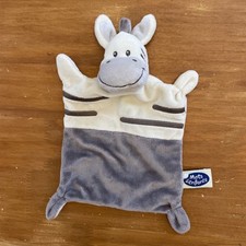 Doudou plat Zèbre Âne Cheval Poney écru beige gris Mots d'enfants Siplec
