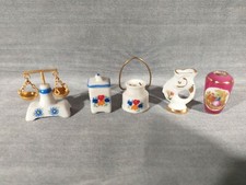 Porcelaine miniature Reutter, Limoges, 5 pièces