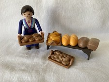 Playmobil Boulangère Vendeuse Viennoiseries Pains Féodal Médiéval Boulangerie