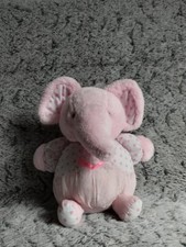 Peluche boule éléphant rose vintage - Le jouet but - Doudou a pois et grelot