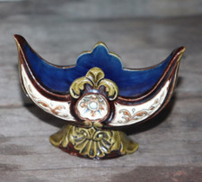 MINIATURE JARDINIERE ANCIENNE EN BARBOTINE 8 cm, décoration vitrine , collection