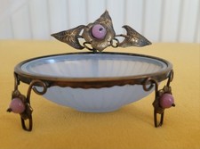 Ancien Baguier Fin 19ème Siècle En Opaline Napoléon III 