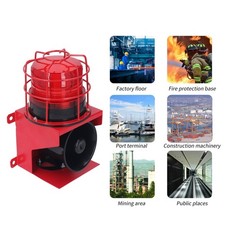 Industrial Sound Light Alarm High Power Siren Horn 115db Security Audible Visual