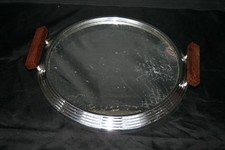 Plateau miroir ancien métal - ,