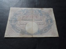France: billet 50 francs bleu et rose 1914
