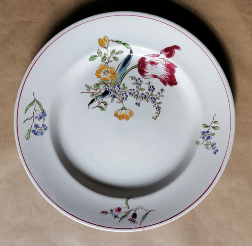 Plat rond ancien faience - plat,