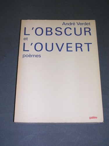 André verdet obscur - verdet, l'obscur