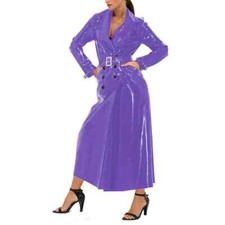 Trench long en PVC avec col à