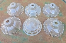 Tulipe coupelle abat jour Lustre en verre décor de glace signé Ezan Art Déco