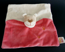 83. DOUDOU PLAT DOUKIDOU DOU KIDOU OURS ROSE ROUGE ECRU BEIGE empreintes NEUF*