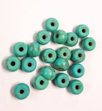 20 perle 6mm x 4mm Rondelle Naturel Pierre Turquoise creation bijoux, bracelet