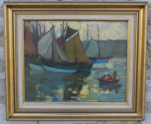 Lumiere soir huile sur - huile,