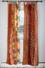 Rideau indien vintage sari
