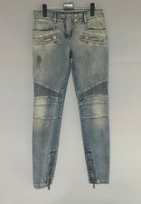 Balmain Jean biker à couture