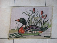 " canard colvert " 39cmx29cm 2réf4917 tapisserie canevas FINI Paris France