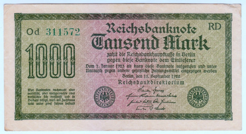 1922 allemagne 1000 mark - 1000,