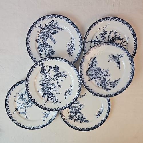 Assiettes plates décor fleurs - assiettes,