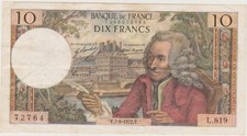 10 FRANCS VOLTAIRE 7 - 9 - 1972