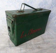 #Militaria# Caisse Munitions GP&F 250 cartridges cal 30 (repeinte - La Moskowa)
