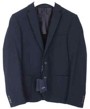 Zapa Blazer Homme UK 40 Laine Mélange Bleu Foncé Demi Doublé 2 Boutons Casual