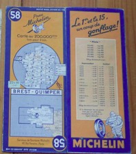 Carte Michelin 58 de 1946 en très bon état