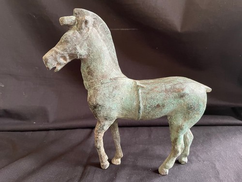 Ancien bronze statue - statue, cheval