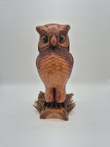 Statue chouette hibou bambou