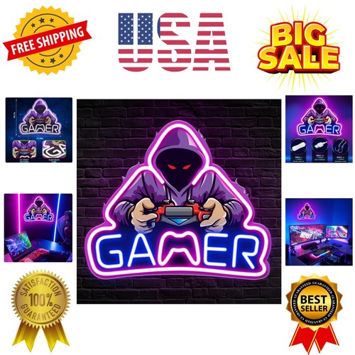 Gamer neon sign printed - gamer, uv