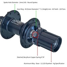 Ensemble moyeu vélo avec 6