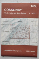 CARTE TOPO - 1/25000 -1222-Cossonay - Office fédéral Suisse Topographie - 1980