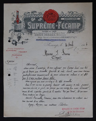 Facture 1904 fecamp - facture,