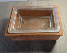 Ancien BEURRIER réfrigérant  verre et terre cuite