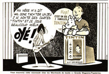 PUB   "  JEUX de 7 FAMILLES "  " TINTIN " 1969