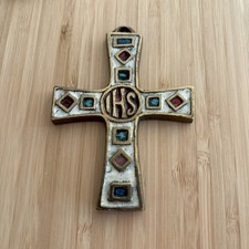 Croix en bronze émaillé