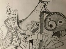 Très Beau Dessin Crayon Projet Habitat Architecture 1980 Maison A Identifier Art