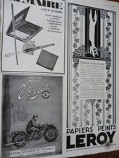 TERROT moto + MONET GOYON + TECLA + LEMAIRE publicité papier ILLUSTRATION 1928