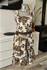 luxueuse robe gitane à fleurs viscose soie BLEU BLANC ROUGE taille 42 fr 46i 