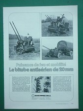 3/1976 PUB RHEINMETALL FLAK 20 MM ZWILLING ANTIAERIEN DCA ORIGINAL FRENCH AD