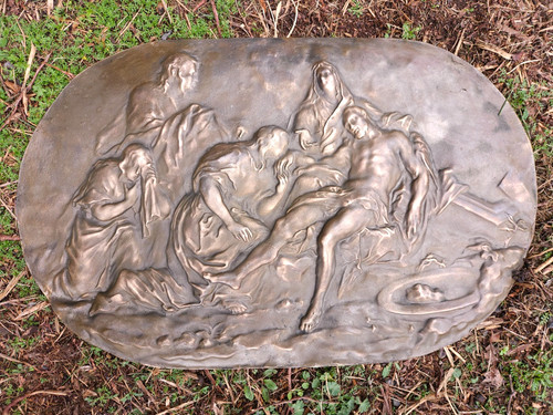 Grand bas relief bronze ancien - grand,