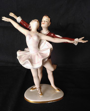 Vintage FIGURINE Porcelaine Couple de danseurs porcelaine WALLENDORF