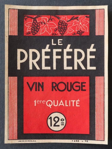 Ancienne étiquette vin - , le