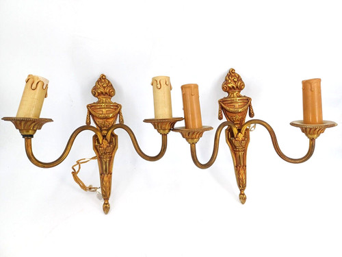 Paire appliques bronze 1940 - bronze, 1940-50