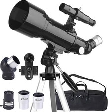 Misilmp Télescope Astronomique, 70MM Ouverture 400MM avec Trépied, Viseur 5 x 24