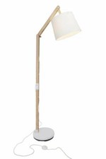 BRILLIANT lampadaire Carlyn lampadaire 1 lumière bois clair / blanc | 1x A60, E2