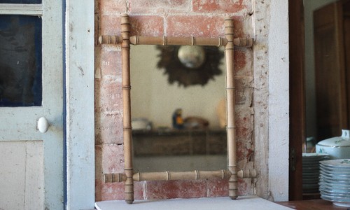 Miroir bois imitation bambou
