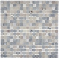 Pâte de Verre Gris Miroir Mosaïque Décor Mural Bain Wc 91-0204 10 Mosaikplatten