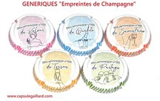 Série de 5 Capsules de champagne - GENERIQUE "Empreintes de Champagne"